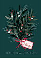由Minted艺术家Melanie Kosuge设计的“Bouquet”非照片假日卡片设计。 优雅的非照片假日卡片，采用原创的手绘植物插图，送上您的喜好。 #holidays #christmas #holidaycards #christmascards #cards