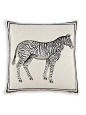 John Robshaw - Zebra Hand-Painted Decorative Pillow