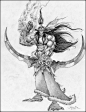 《魔兽争霸3》恶魔猎手设定图：2000年公布的恶魔猎手设定图。