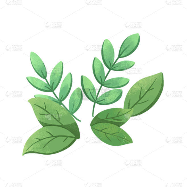卡通感护士节树叶元素贴纸