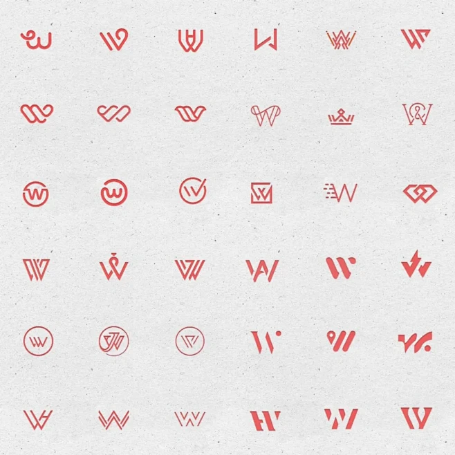 一组可注册的字母W创意字母logo设计#logo设计 #商标注册 #字母LOGO #字母设计 #公司logo设计 #服装店logo #美容院 ...