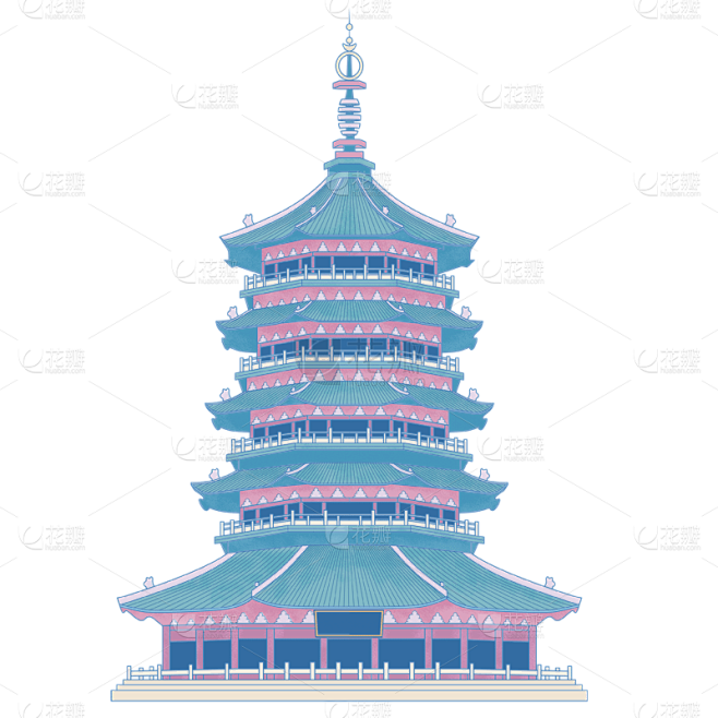 中国风-传统建筑元素插画3