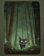 Little Big Adventures Of A Cat Lost In The Woods : This new art series, created by Alena Tkach for NeonMob, is the story of a curious kitty named Pinkerton. Told through two beautifully illustrated images, our tiny hero makes new friends getting lost in t