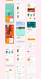 展示，UI Kits : Intrave is a ui kit high quality pack of 40+ travel app screens which will accelerate and boost your design process and will help you develop an outstanding experience. Main feature search ticket, hotel, and plane to find event or destionatio