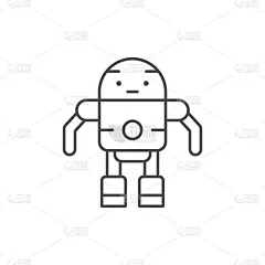 自动的,线图标,计算机,技术,电子行业,设备用品,科学,未来,机件,复古