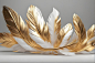 Photo background illustration feather golden white