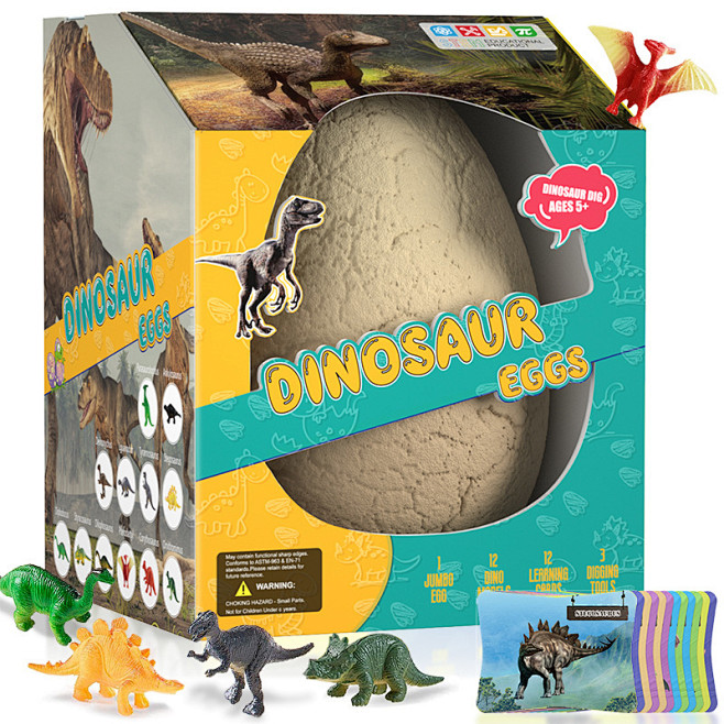 大恐龙蛋化石考古挖掘玩具儿童男孩女孩益智...