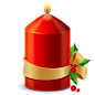 红色的圣诞蜡烛图标 iconpng.com