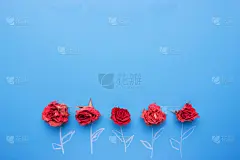 书桌,玫瑰,蓝色背景,贺卡,留白,灵感,水平画幅,古老的,盒子,生日