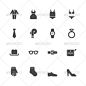 衣服图标-杂项图标Clothes Icons - Miscellaneous Icons配件、服装、腰带、胸罩,衣服,钻石,服装,时尚,服装,眼镜,帽子,图标,内衣,爱,男人,钱,领带,钱包,戒指,浪漫,围巾,集,鞋子,衣服,裤子,内衣,矢量,手表,女人的手腕 accessories, apparel, belt, bra, clothes, diamond, dress, fashion, garment, glasses, hat, icons, lingerie, love, man, money,