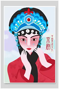 原创京剧美女人物戏曲插画
