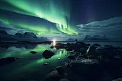 南极极光自然风光视觉盛宴