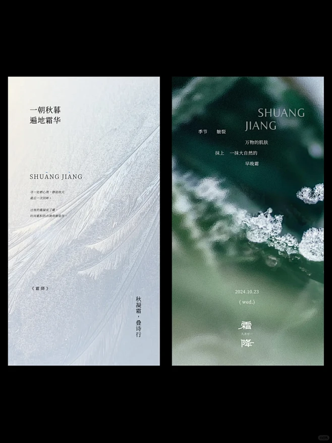 霜降节气简约海报模板psd - 小红书