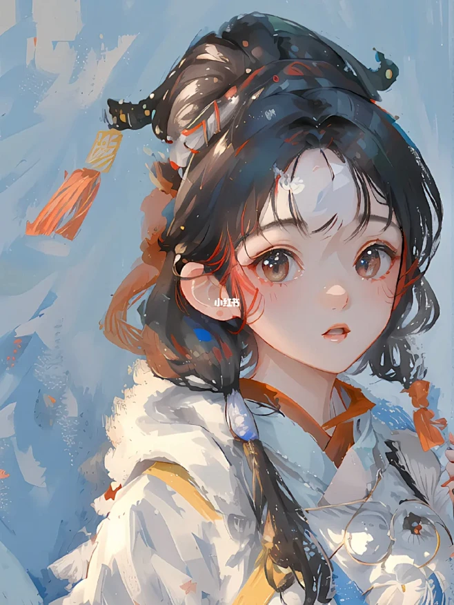 厚涂，蜡笔，雪地