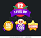 Game icon bonus and items illustration. Collection icon design for game, ui, banner, design for app, interface, game development, playing cards, slots and roulette.