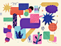 This may contain: an illustration of various shapes and colors