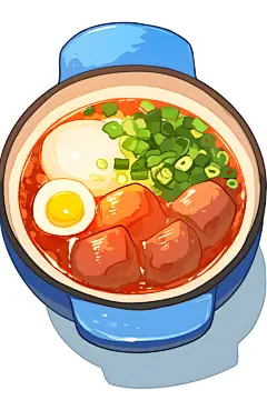 卤肉饭烹饪美食插画绘画图片