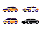 Citymobil Car Icons (Iteration #1) tariff cab taxi auto car illustration