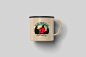 搪瓷杯Logo图案设计样机 Enamel mug Mockup-设汇