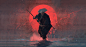 Ronin, Joakim Ericsson : Practice. Trying to keep abstract, painterly shapes and a graphic look, as well as pushing the color. Maybe a simple and worn out theme, but too fun to resist painting it. Sort of had to get it out of my system :)