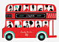 双层巴士免抠素材_新图网 https://ixintu.com 卡通 卡通巴士 双层 复古 手绘 插画 汽车