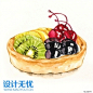 水果派蛋糕日式手绘美食料理插画JPG图片素材奶茶甜品小吃拉面菜单设计冰淇淋水彩