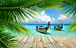 General 2880x1800 nature landscapes beaches tropical palm trees walkways boats Thailand sea summer clouds