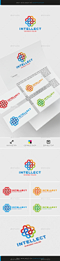 智力标志模板——抽象标志模板Intellect Logo Template - Abstract Logo Templates抽象艺术,大脑,头脑风暴,颜色,五彩缤纷,沟通,概念,有创造力,创造力,教育、图形,头,人类,想法,想象、灵感、智慧,智慧,知识,学习,医学,医学,记忆,思维,现代心理学、科学、智能,智能对象 abstract, art, brain, brainstorm, color, colorful, communication, concept, creative, creativity