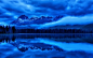 Wallpaper lake, reflection, mountains, night, the sky, trees, clouds