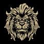 狮子徽章插画矢量图素材