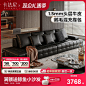 卡法尼劳伦斯真皮沙发客厅2024新款大黑牛直排黑色沙发-tmall.com天猫