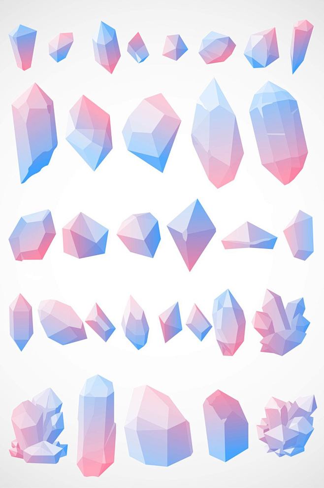 彩色水晶石图标矢量图形
