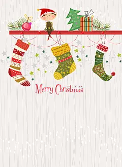 卡通袜子圣诞海报背景矢量图平面广告 设计图片 免费下载 页面网页 平面电商 创意素材