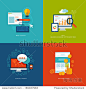 Set of flat design concept icons for web and mobile services and apps. Icons for web design, seo, social media and pay per click internet advertising.-商业/金融,符号/标志-海洛创意（HelloRF） - 站酷旗下品牌 - Shutterstock中国独家合作伙伴