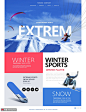 雪山滑翔机滑雪运动冬季海报 海报招贴 季节海报