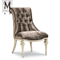 慕妃高端定制家具欧法式美式新古典实木餐椅单人沙发休闲椅CP02