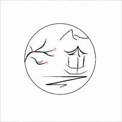古风图标  - 源文件下载【酷图网】古风,亭子,景点logo,景点标志,古风图标,创意古风,简洁,黑白画,古风水墨,水墨画logo,水墨标志,抽象亭子,古风景点,创意简洁,圆形水墨,