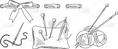 家庭,符号,一个物体,针织品,模板,现代,设备用品,线,绘制,缝纫