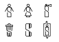 Pictograms for hardware warehouse wayfinding system : Icon design for school project for hardware warehouse wayfinding system.