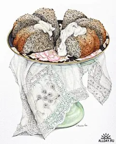 【与下午茶甜点盛宴约会】—— 艺术家Alexandra Nea的手绘美食小图 
由艺术家Alexandra Nea手绘的美食图片，他
用彩色铅笔描绘出欧式精致茶点，笔触细腻，并且色彩柔和，将小点心以及小茶具们淋漓尽致的展现在了纸上，来看看这些精致的食物手绘吧！