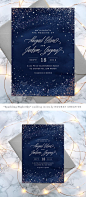 "Sparkling Night Sky" starry wedding invitation  |  design and styling by Hooray Creative