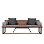 纯实木 原木 罗汉床 中式沙发 明心系列素元木作设计师品牌-淘宝网