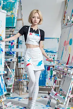 一个俏皮的画家《Ai绘画写真》 : 这是一个使用人工智能制作的人物角色。 如果你有其他想看场景或者服装请留言，我会参考它并制作它。 有礼貌的绅士都会双击后再看~ 以上图片素材来自微信公众号：樱花次元 关注我，每天给你带来最新最火的Ai创作 如…