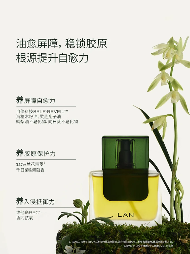 【618抢购】LAN兰时光兰花礼盒面部扛老精华油抗衰紧致修护保湿-tmall-花瓣网