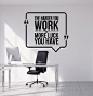Vinyl Wall Decal Motivational Quote Hard Work Office Decorating Art Stickers Mural (ig4992)