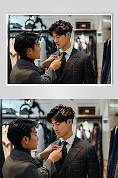 AI数字艺术西装定制西服店摄影图-众图网