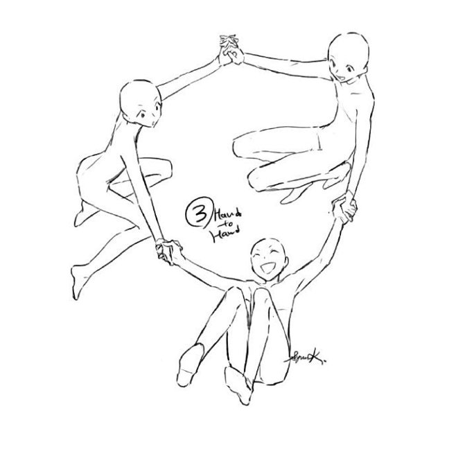 构图/造型参考  3-5人环形构图参考
...