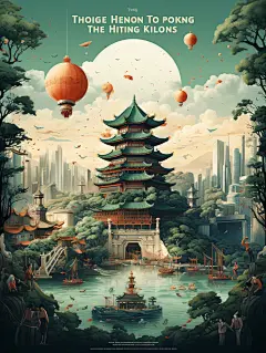 中国古风亭台楼阁