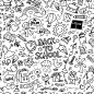 back to school doodle icons seamless pattern backg