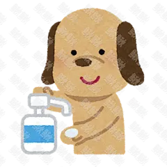 接洗手液洗手讲卫生的小狗狗手绘卡通插画手绘png儿童插画免扣素材1